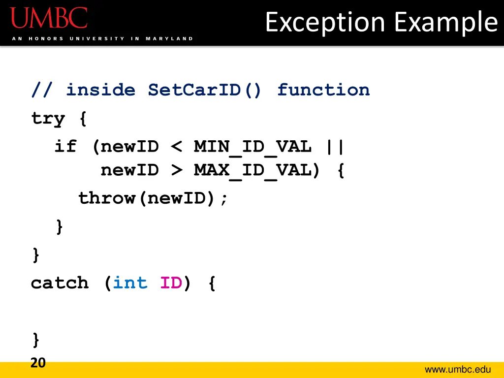 exception example 3