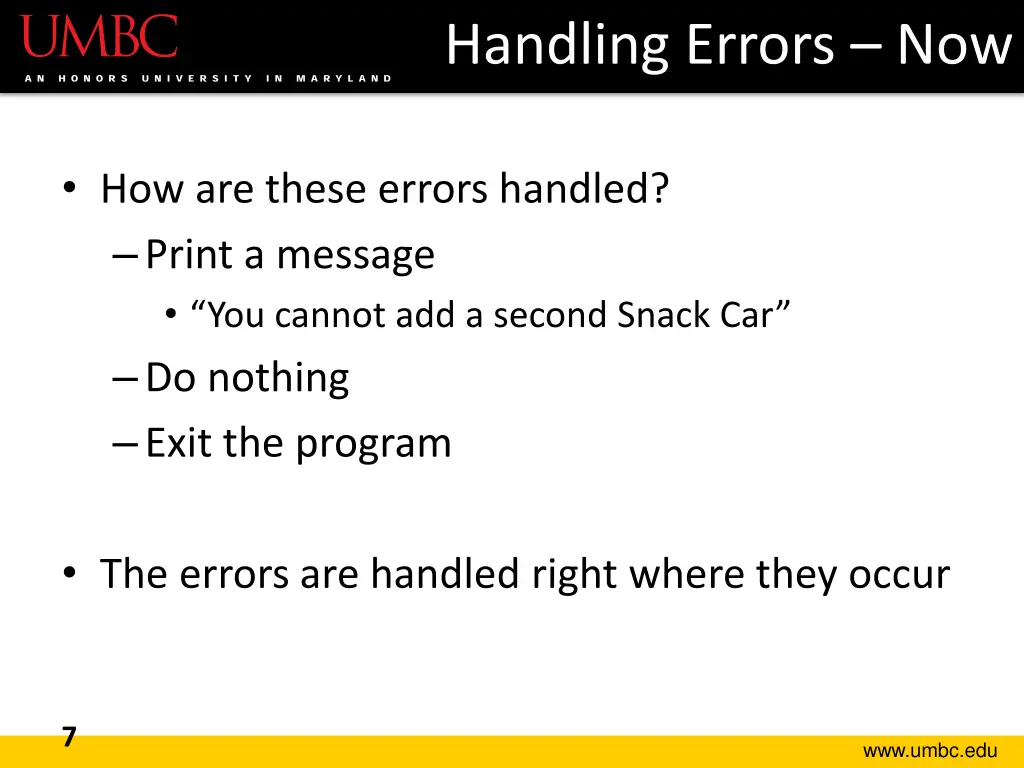 handling errors now