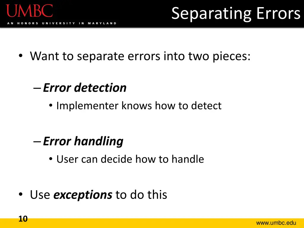 separating errors