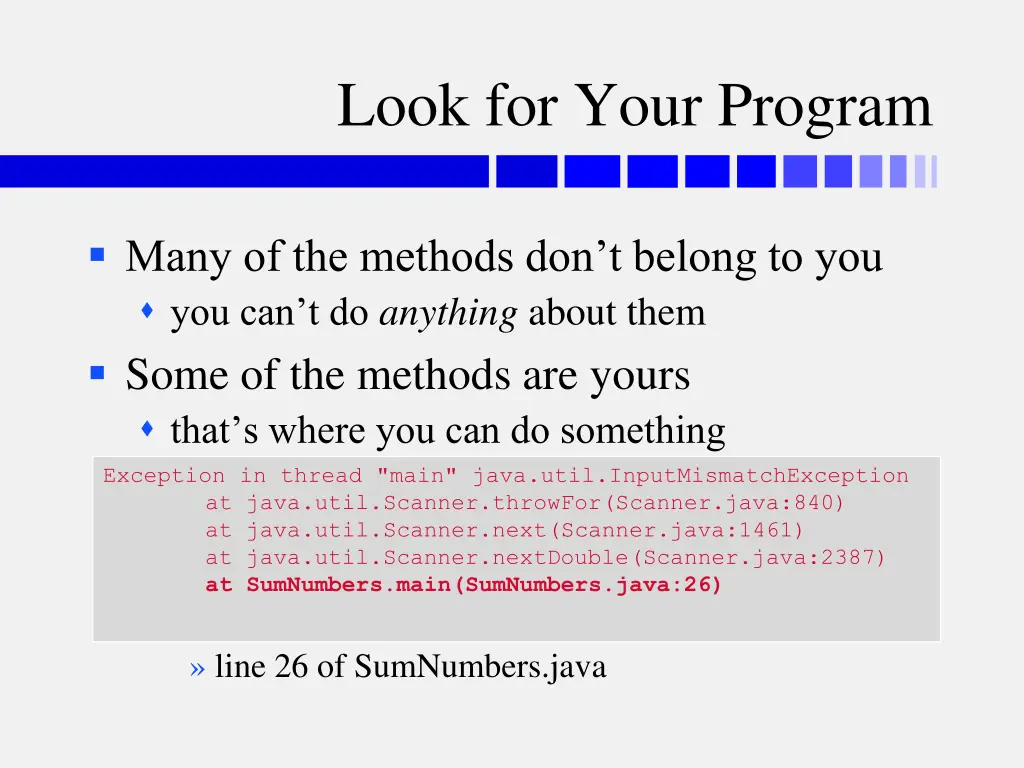 look for your program