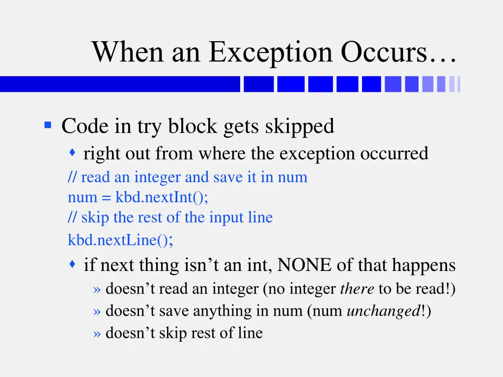 when an exception occurs 1