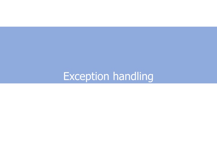 exception handling
