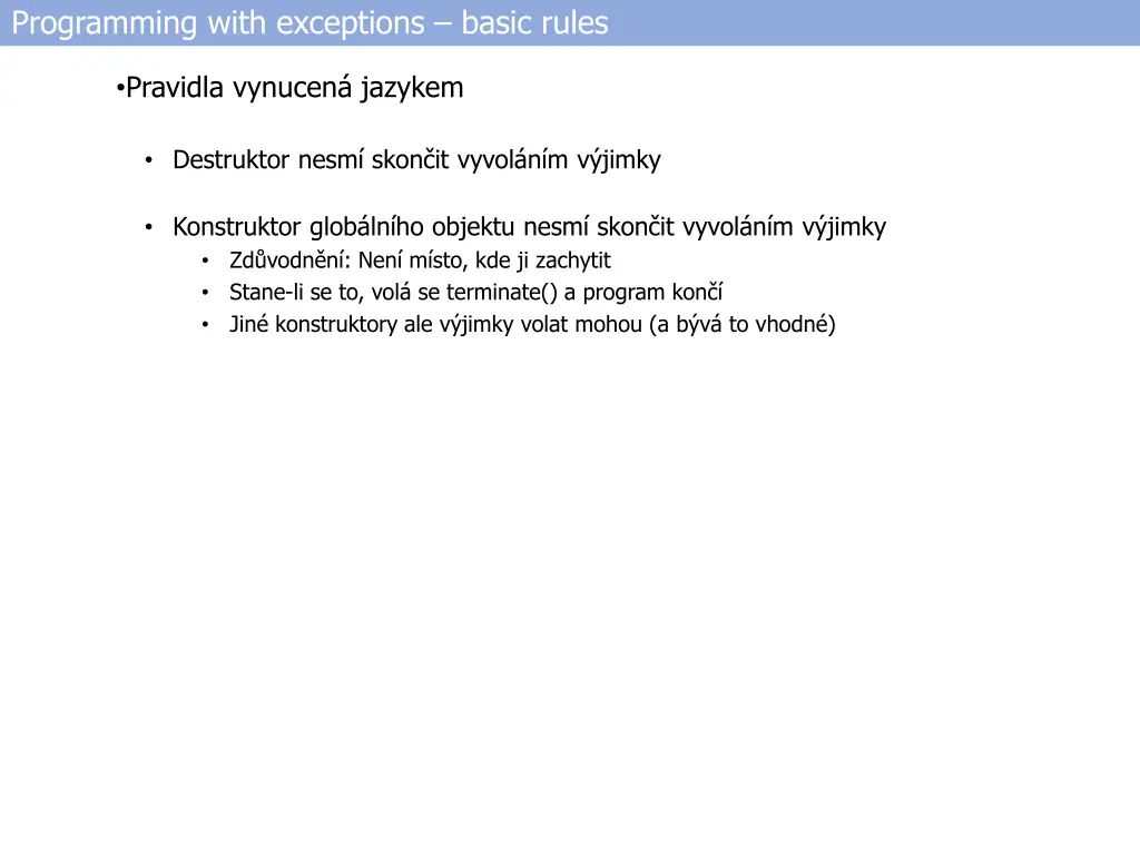 programming with exceptions basic rules 2
