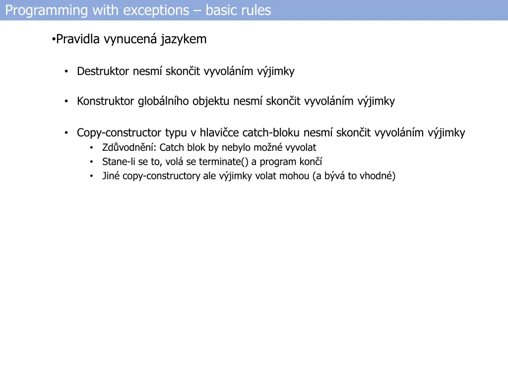programming with exceptions basic rules 3