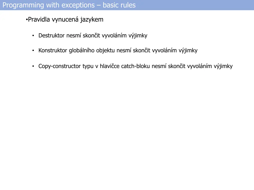 programming with exceptions basic rules 4