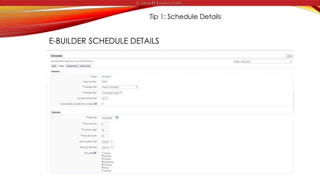 tip 1 schedule details