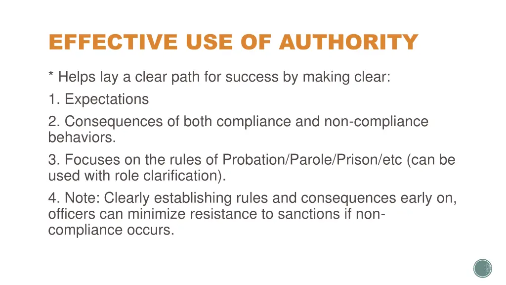 effective use of authority