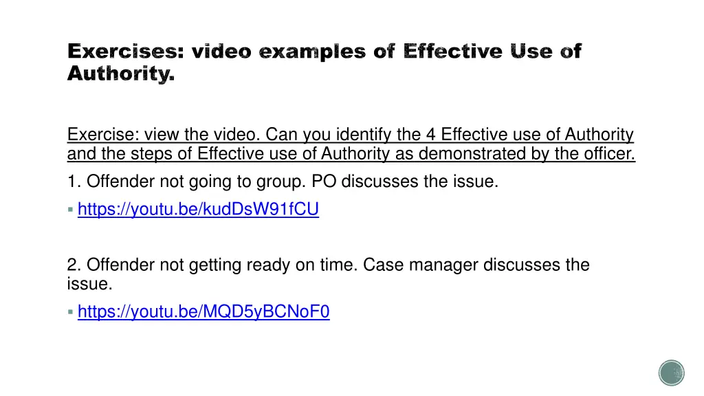 exercises video examples of effective