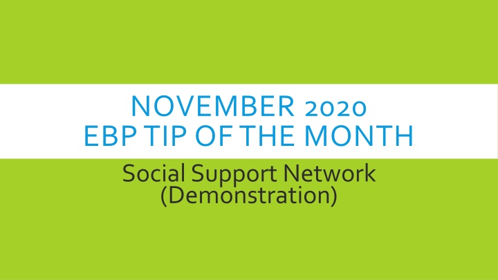 november 2020 ebptip of the month social support
