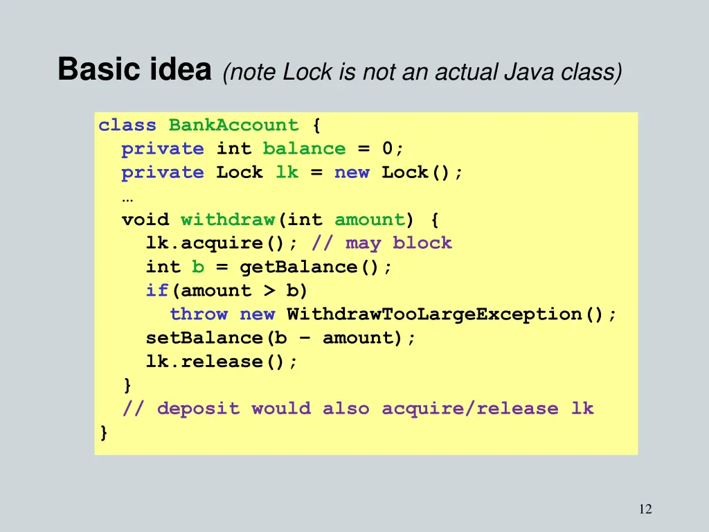 basic idea note lock is not an actual java class