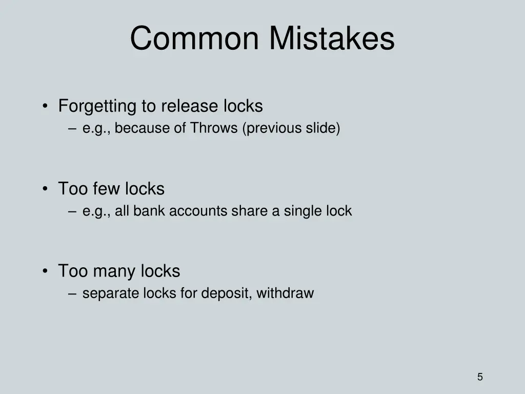 common mistakes