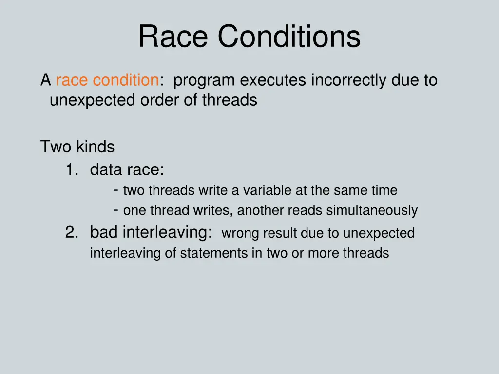 race conditions