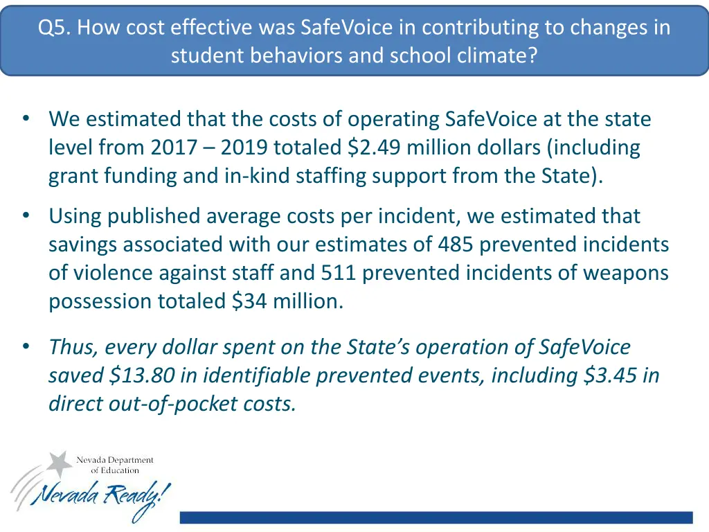 q5 how cost effective was safevoice