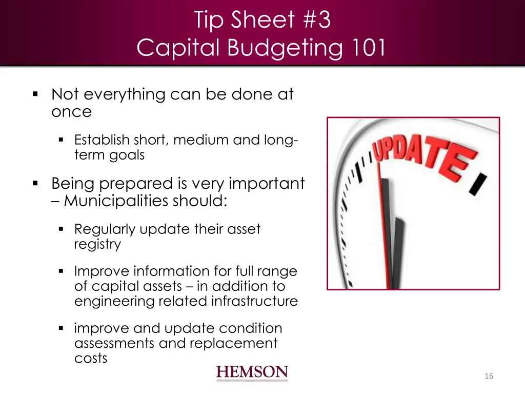 tip sheet 3 capital budgeting 101
