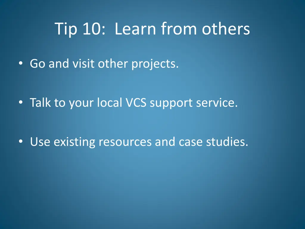 tip 10 learn from others