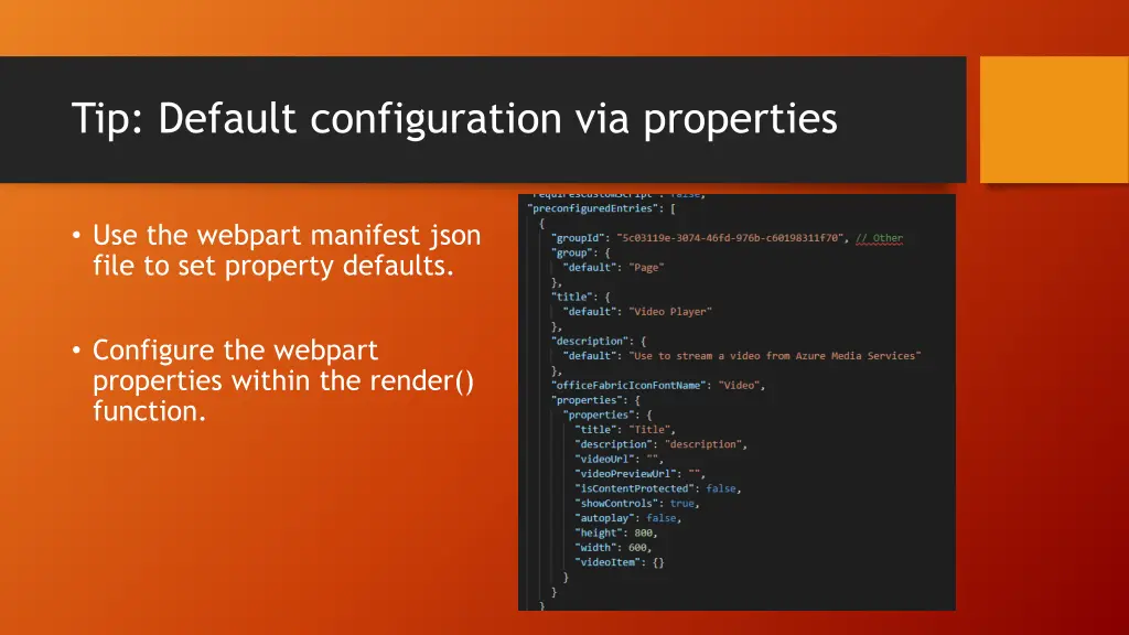 tip default configuration via properties