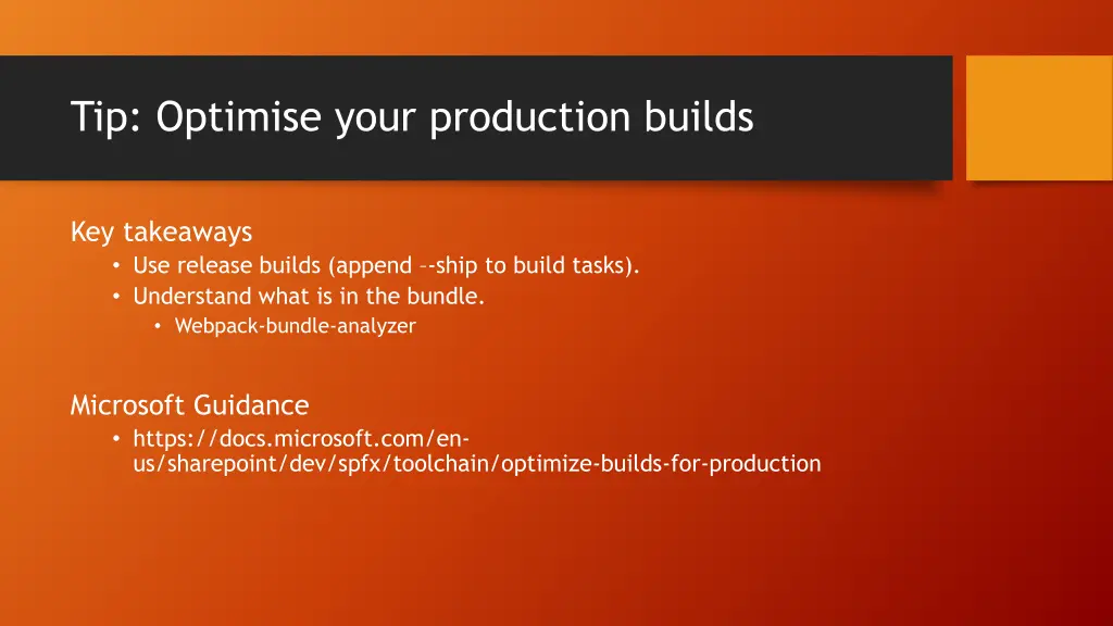 tip optimise your production builds