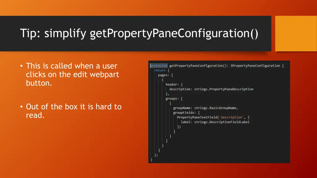 tip simplify getpropertypaneconfiguration