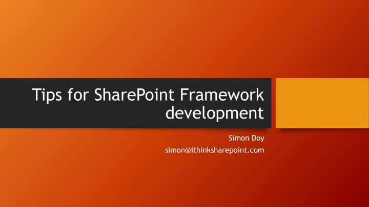 tips for sharepoint framework