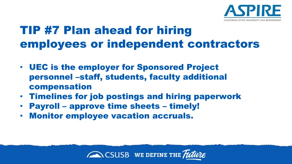 tip 7 plan ahead for hiring employees