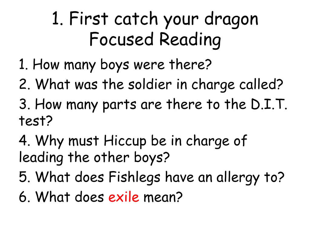1 first catch your dragon focused reading
