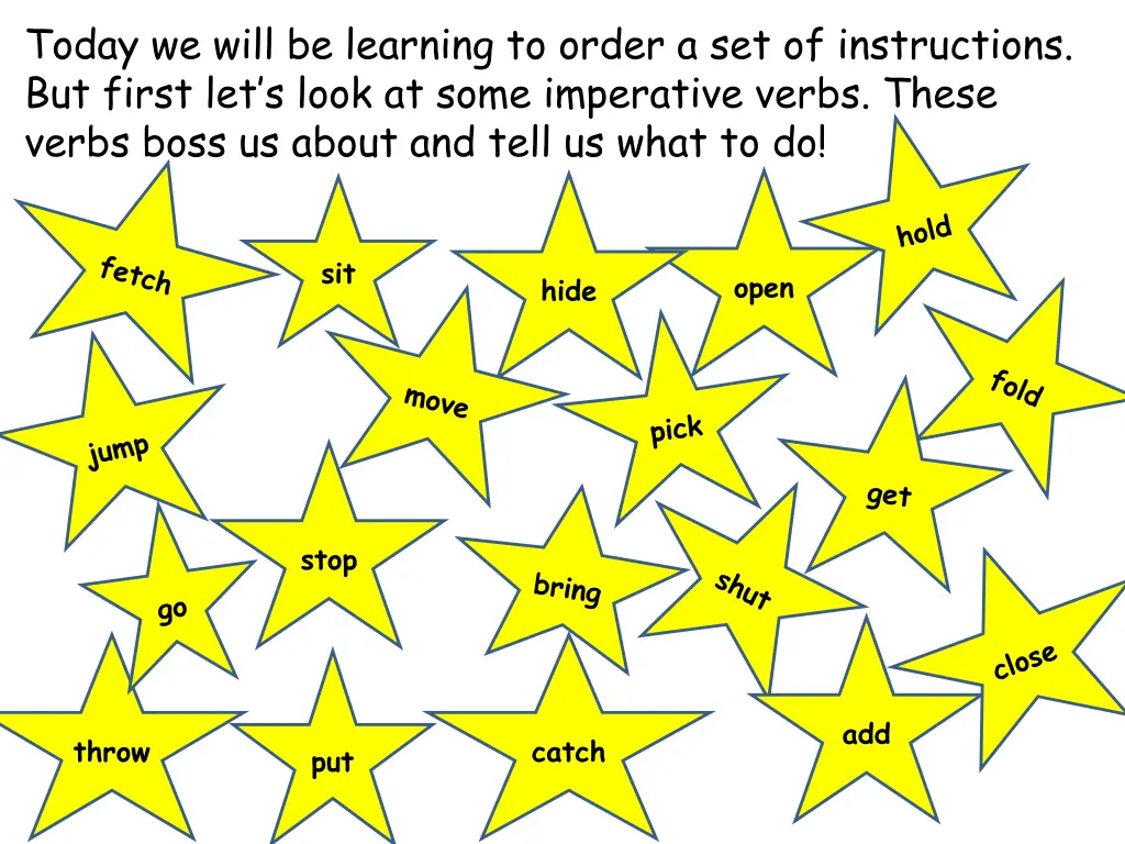 today we will be learning to order