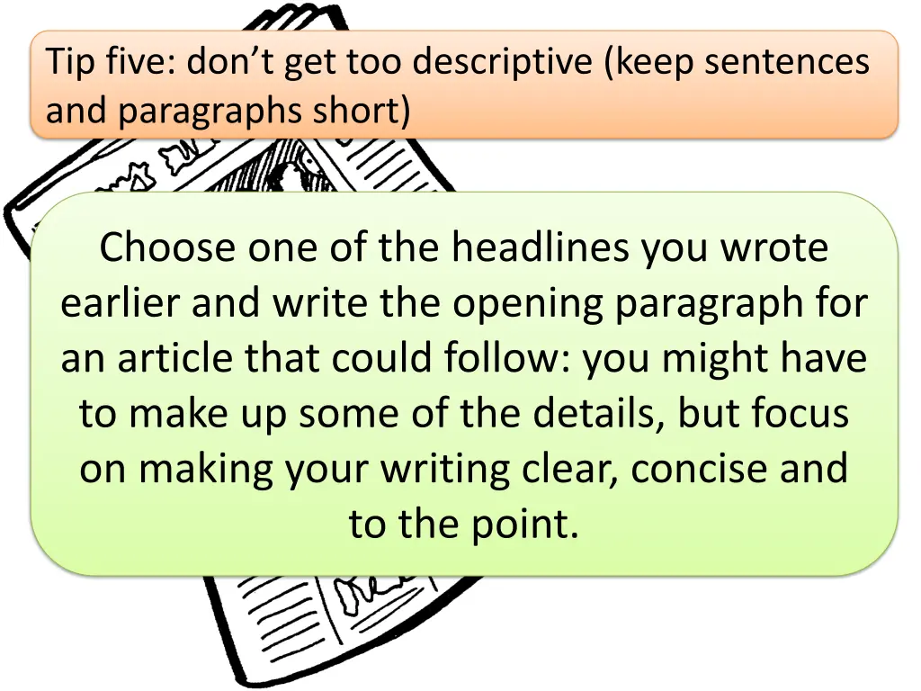 tip five don t get too descriptive keep sentences