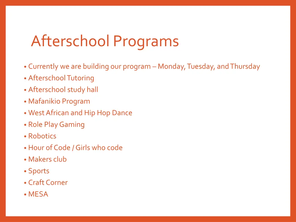 afterschool programs