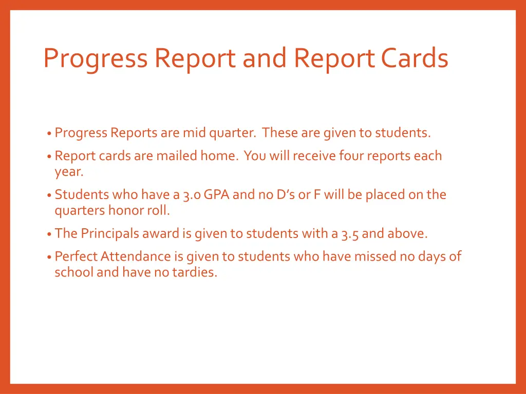 progress report and report cards