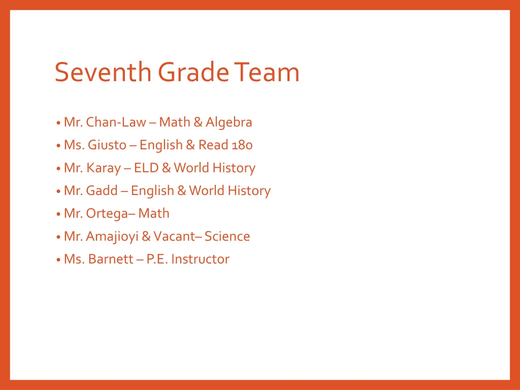 seventh grade team