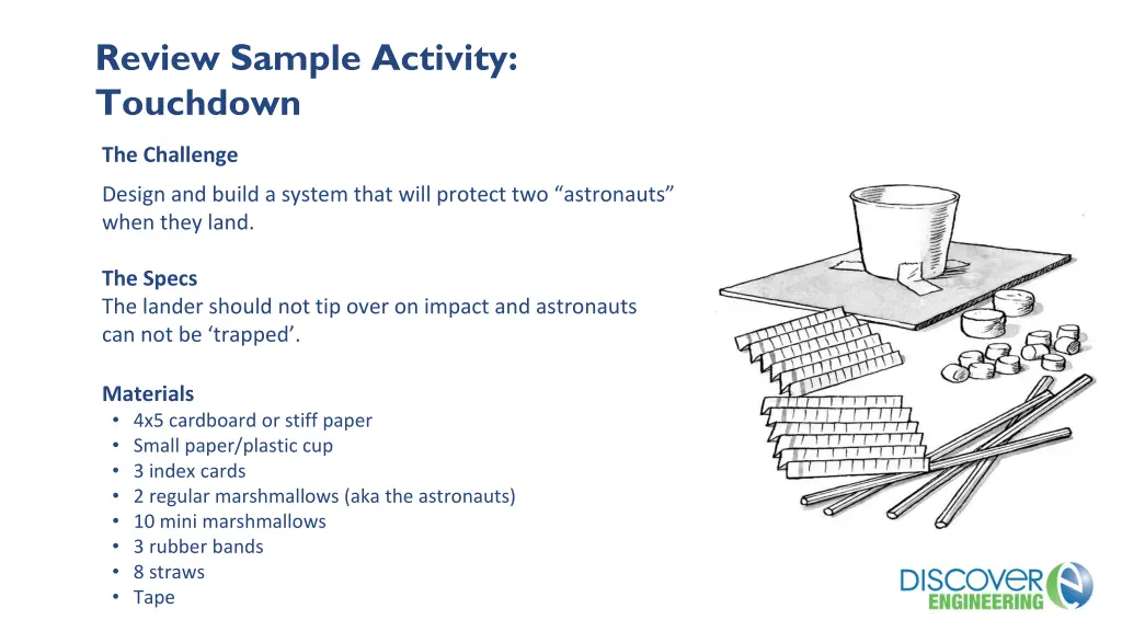 review sample activity touchdown