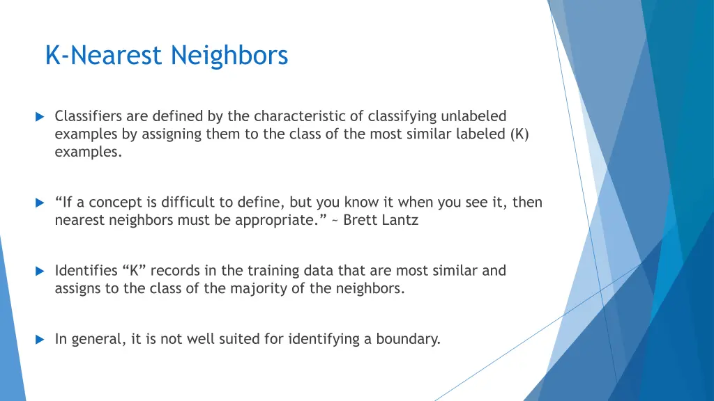 k nearest neighbors