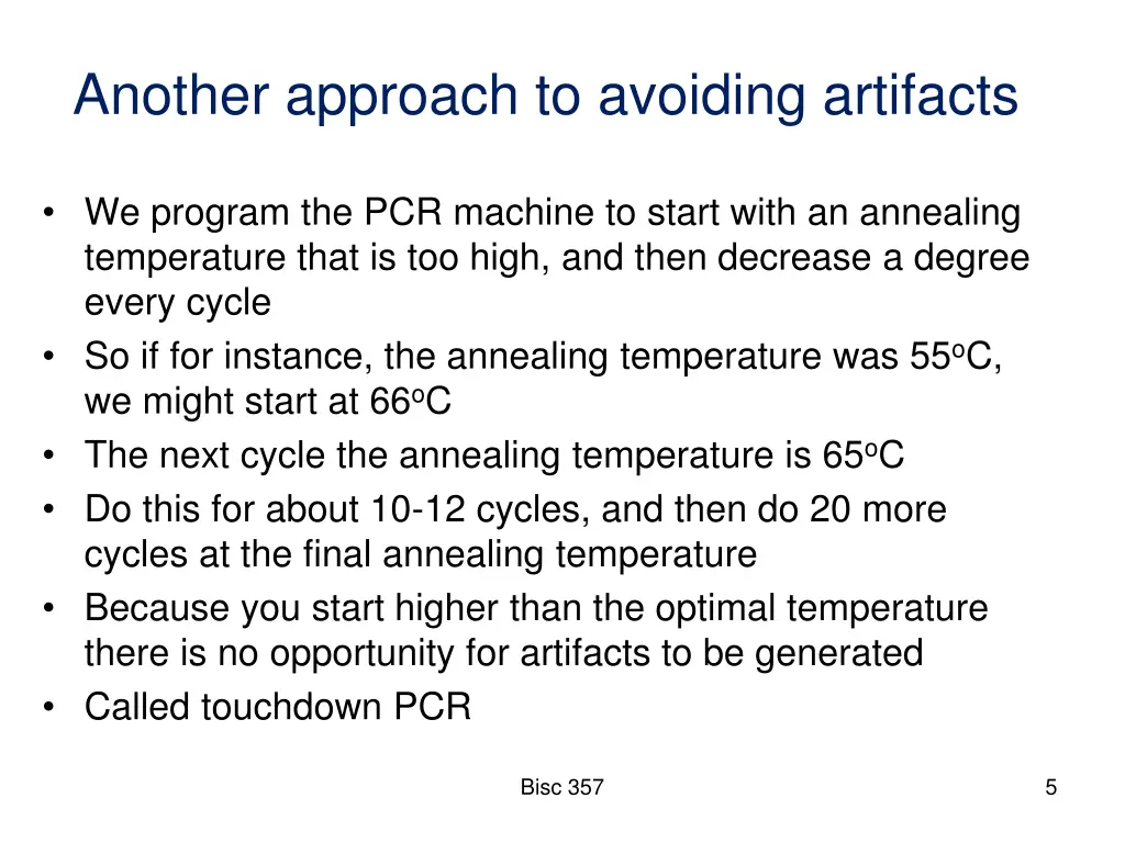 another approach to avoiding artifacts