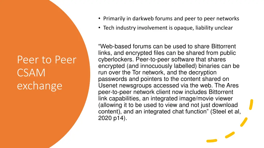 primarily in darkweb forums and peer to peer