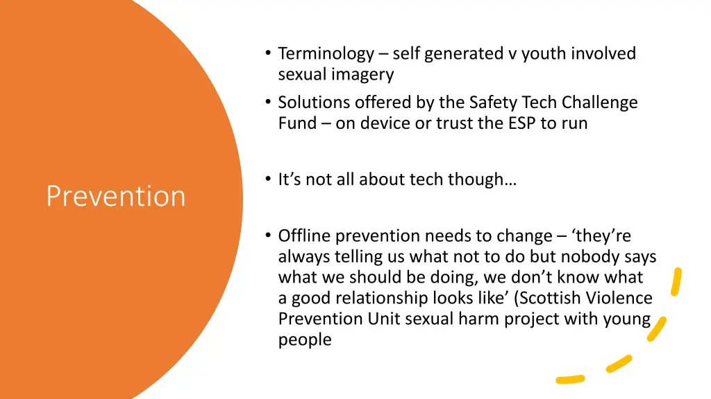terminology self generated v youth involved