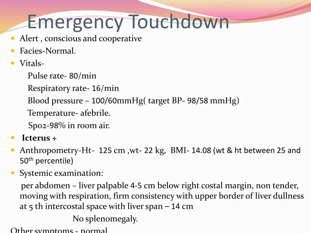 emergency touchdown alert conscious