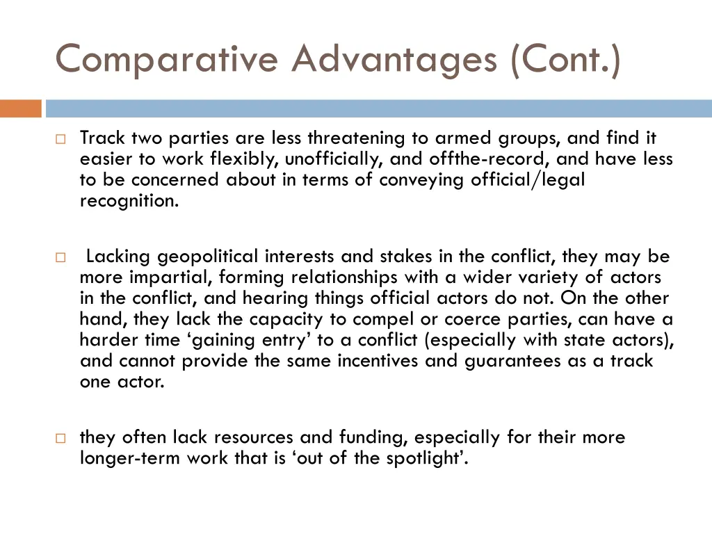 comparative advantages cont