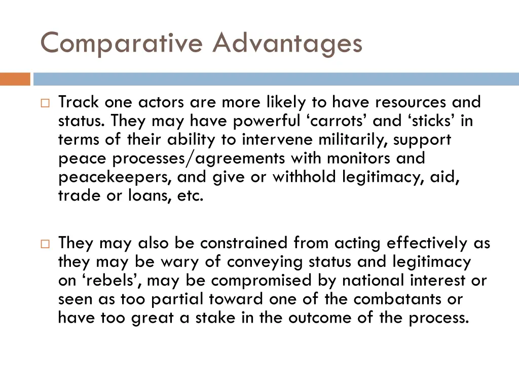 comparative advantages