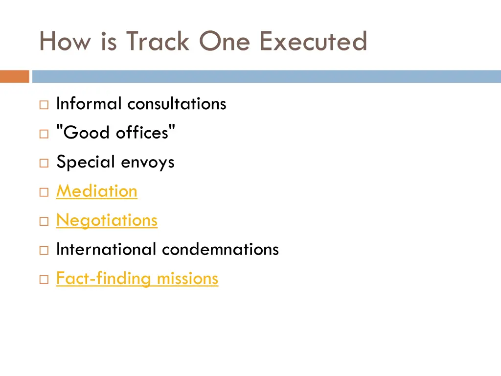 how is track one executed
