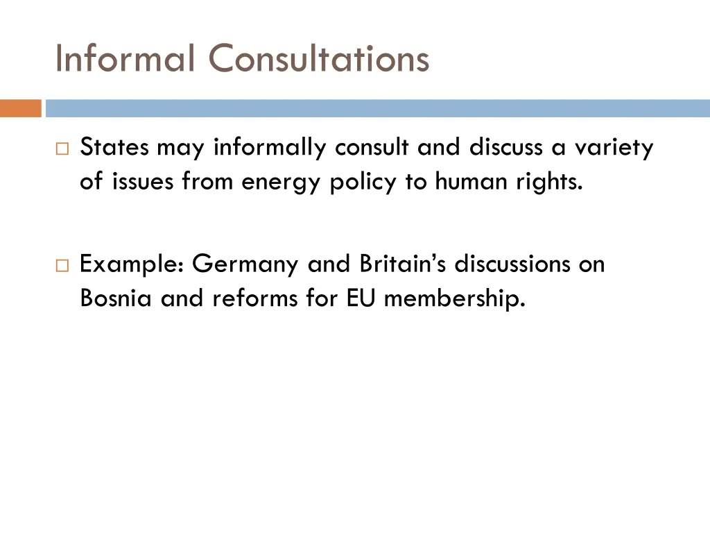 informal consultations