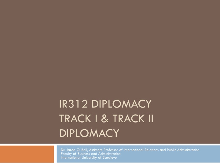 ir312 diplomacy track i track ii diplomacy