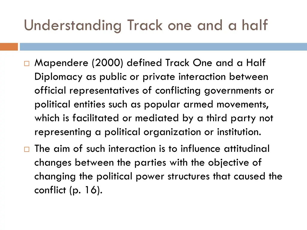 understanding track one and a half