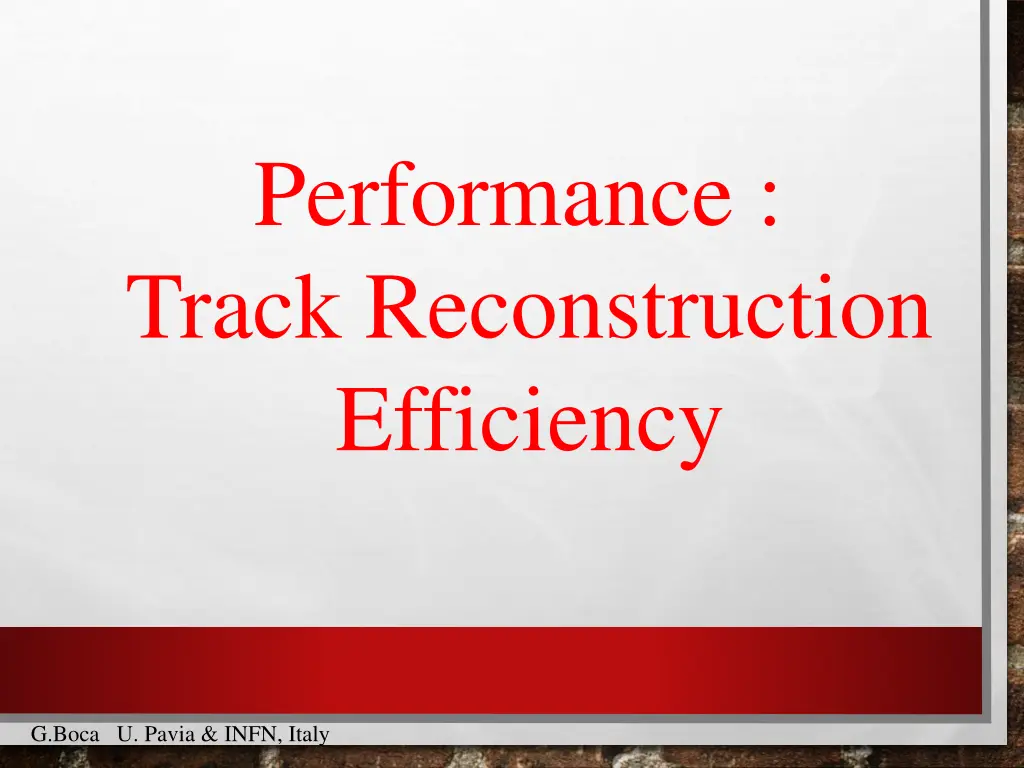 performance track reconstruction efficiency