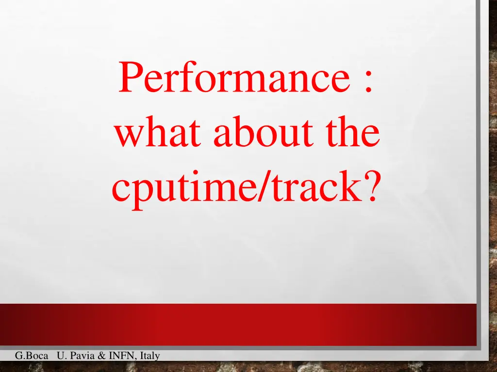 performance what about the cputime track