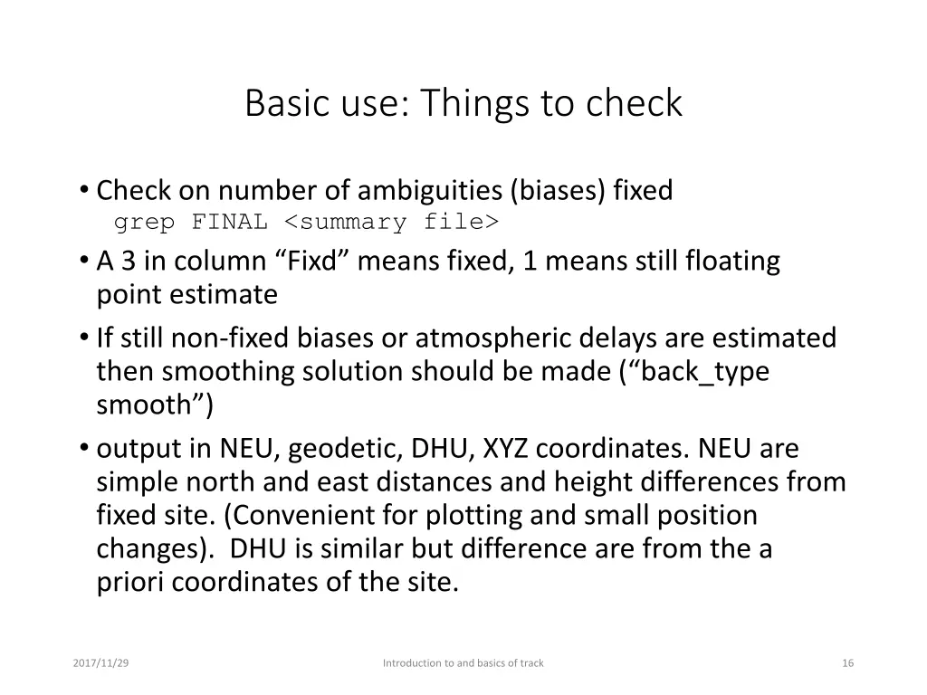 basic use things to check