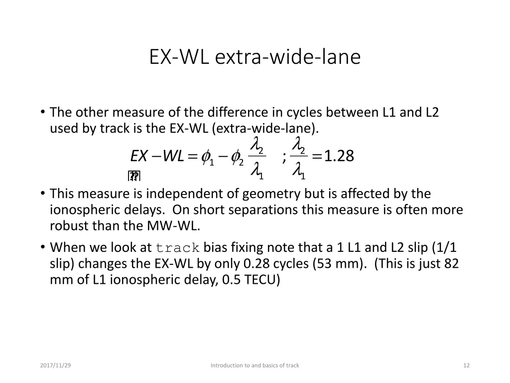ex wl extra wide lane