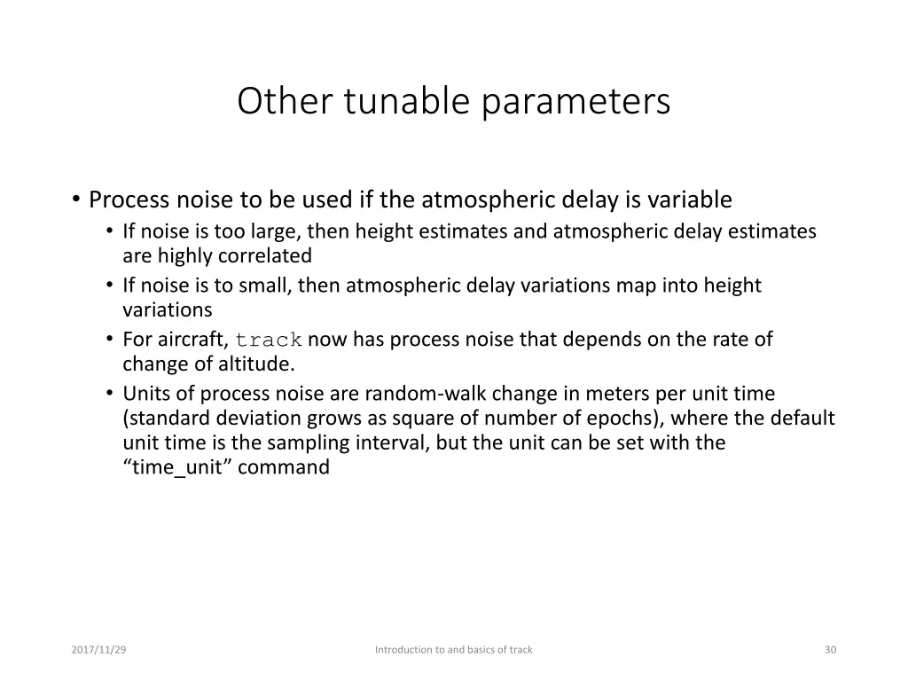 other tunable parameters