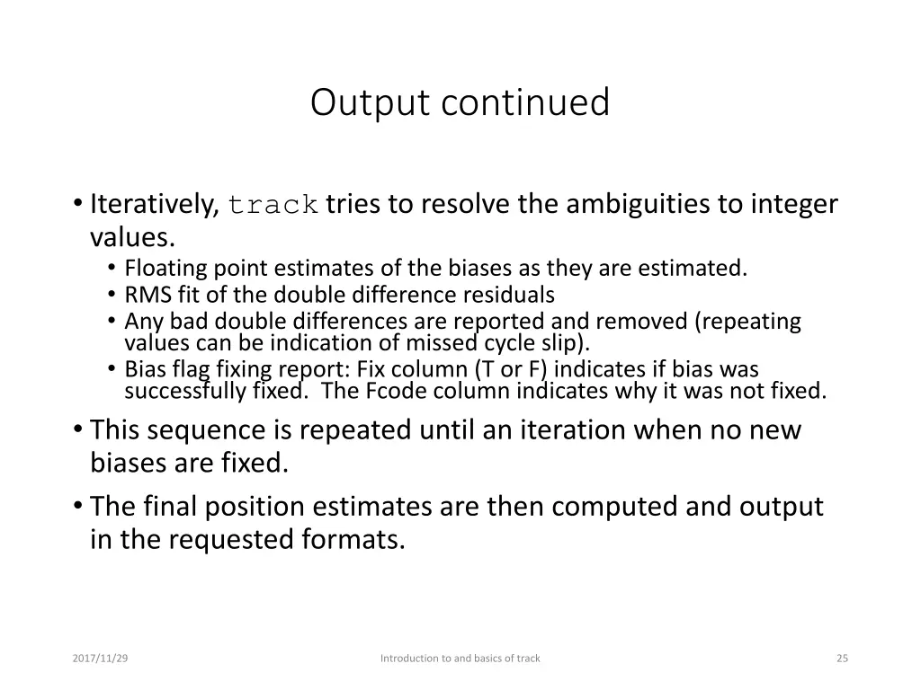 output continued 1