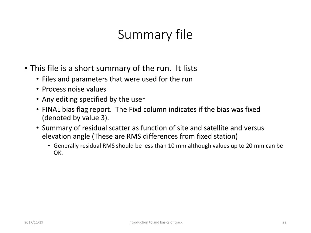 summary file