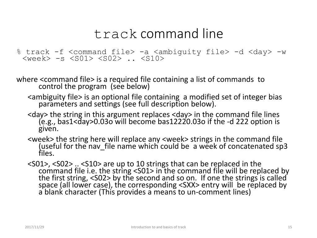 track command line